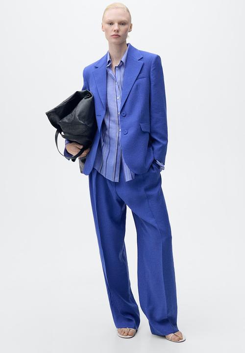 MANGO - Trousers Palma - Medium Blue