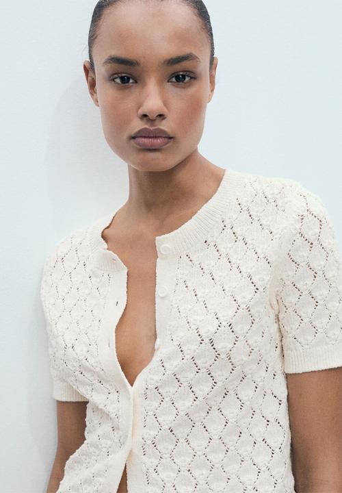 MANGO - Cardigan Sita - Light Beige