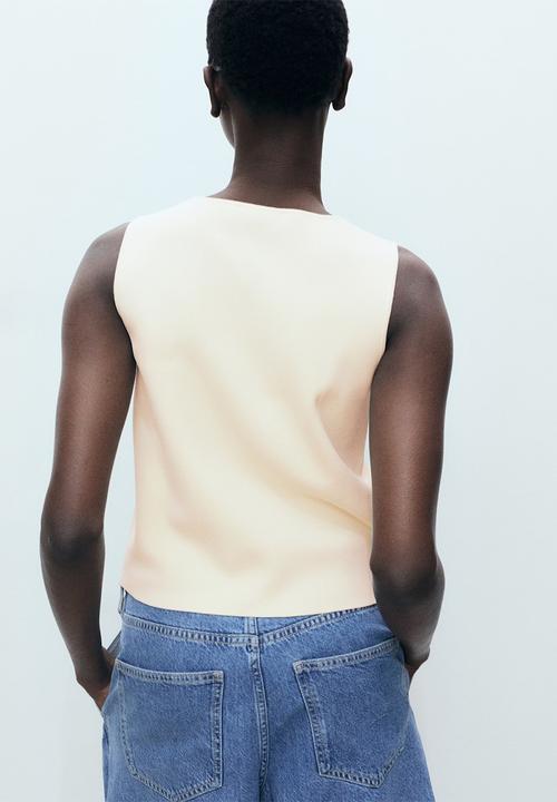 MANGO - Vest Pinipon - Light Beige
