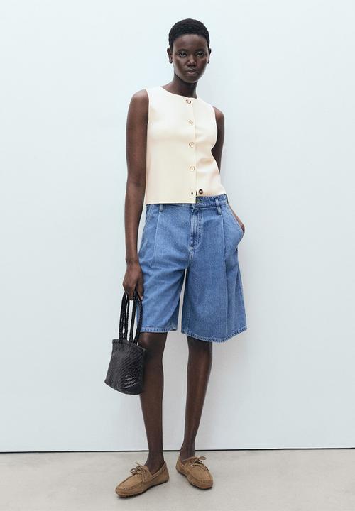 MANGO - Vest Pinipon - Light Beige