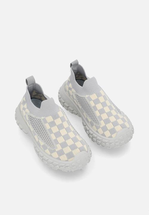 Pop Candy - Checker board sneakers-grey & white
