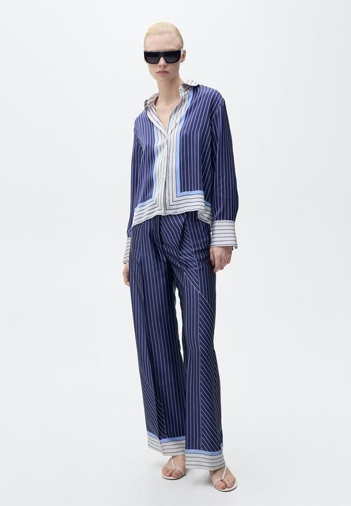 MANGO - Trousers Shirty - Medium Blue