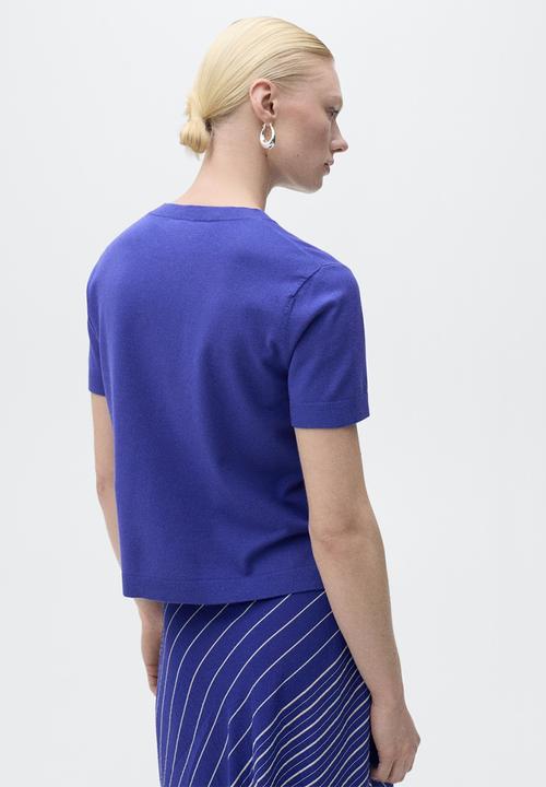 MANGO - Sweater Blanche - Medium Blue