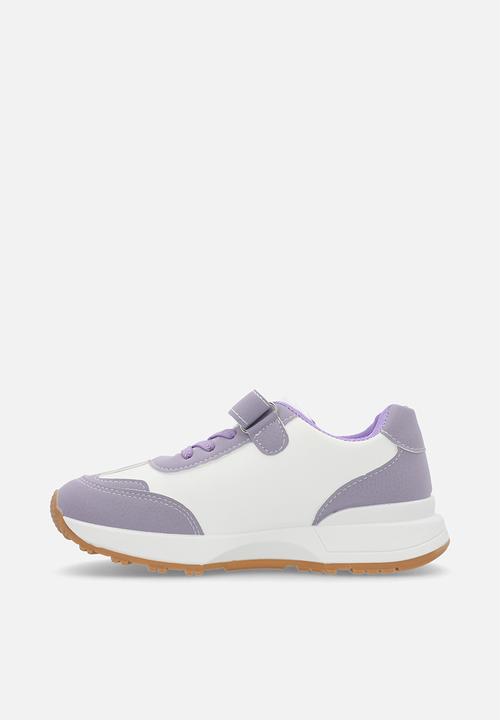 Pop Candy - Adjustable fastening strap sneakers - lilac & white