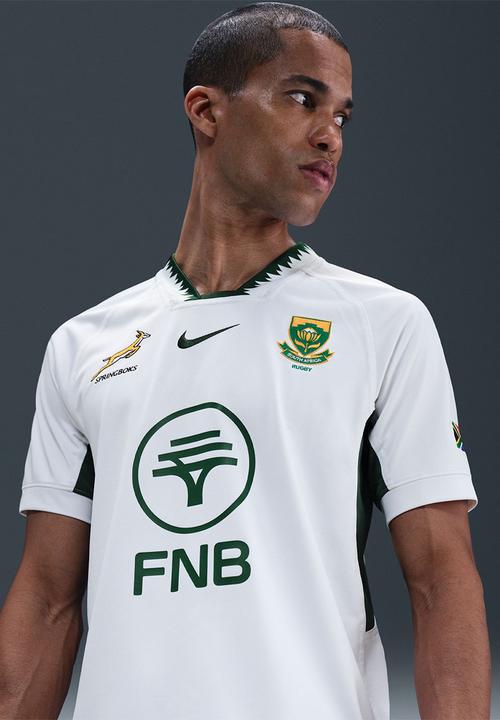 Nike - Springbok Men's Away 25/26 Stadium Jersey - White/Gorge Green