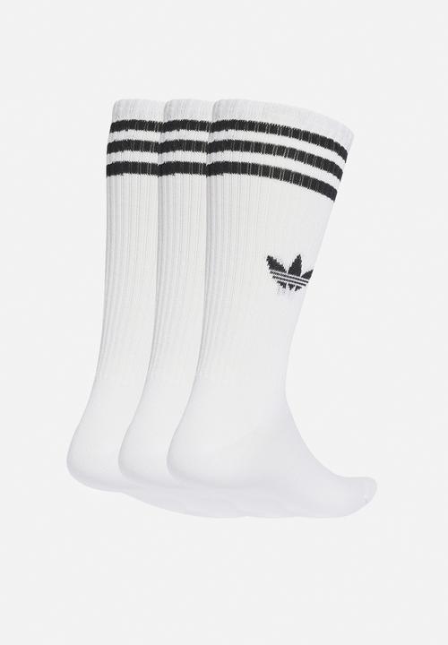 adidas Originals - 3-Stripes High Crew Socks 3 Pairs - White