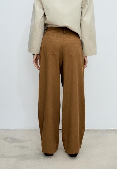 MANGO - Trousers Wendy - Medium Brown