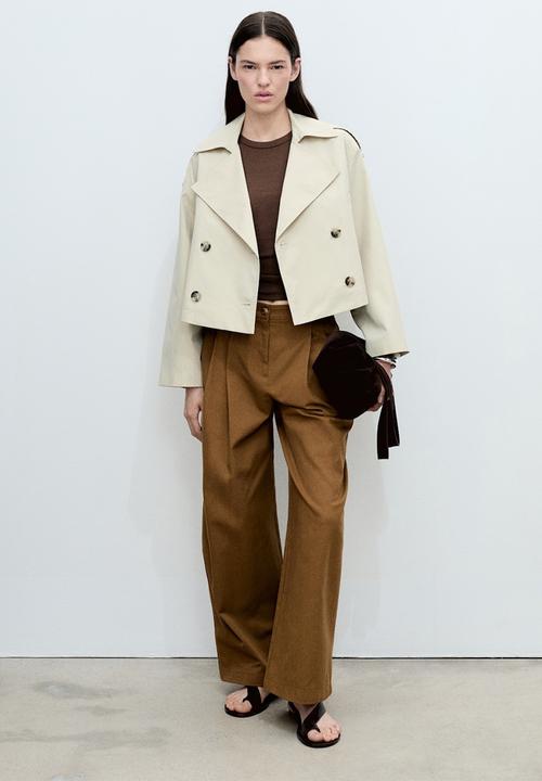 MANGO - Trousers Wendy - Medium Brown