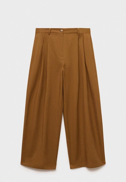 MANGO - Trousers Wendy - Medium Brown