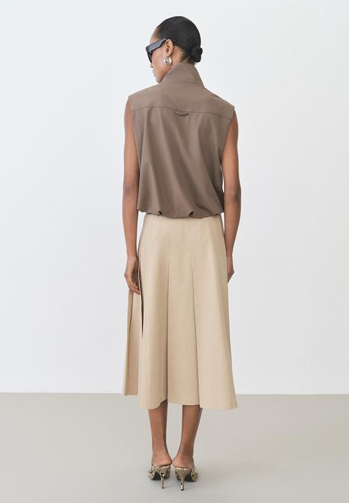 MANGO - Skirt Rib - Medium Brown