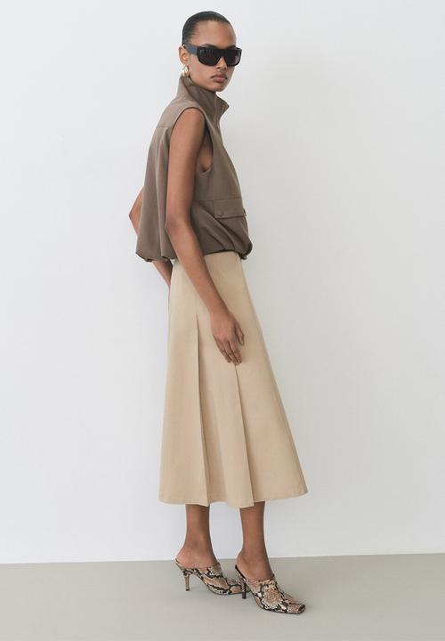 MANGO - Skirt Rib - Medium Brown