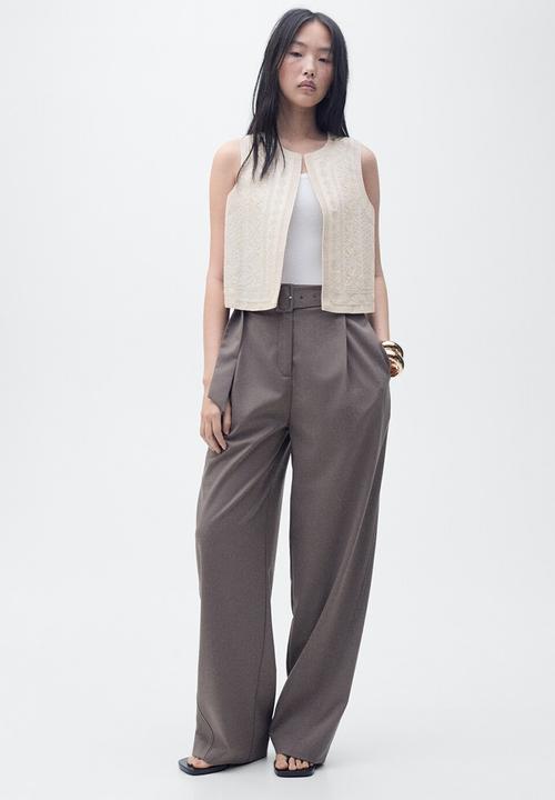MANGO - Vest Brod - Light Beige