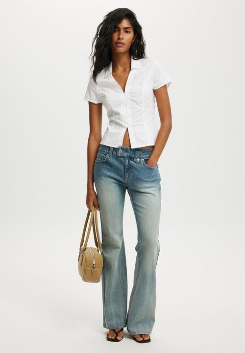 Cotton On - Short sleeve fitted shirt - white