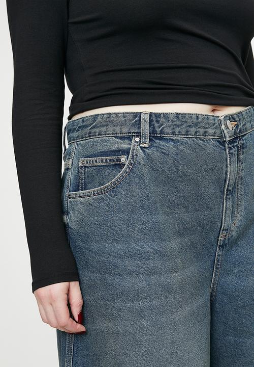 Cotton On - Plus 91 baggy denim jort - logans blue