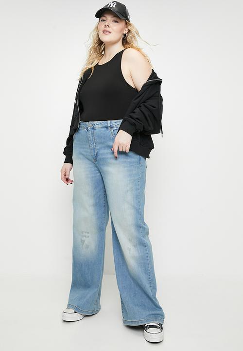 Cotton On - Plus size curvy stretch wide jean - delusion blue