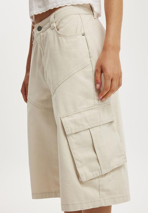 Cotton On - Cargo jort - ecru