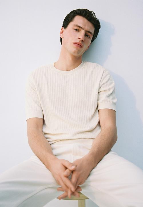 MANGO - T-Shirt PAULE - Light Beige