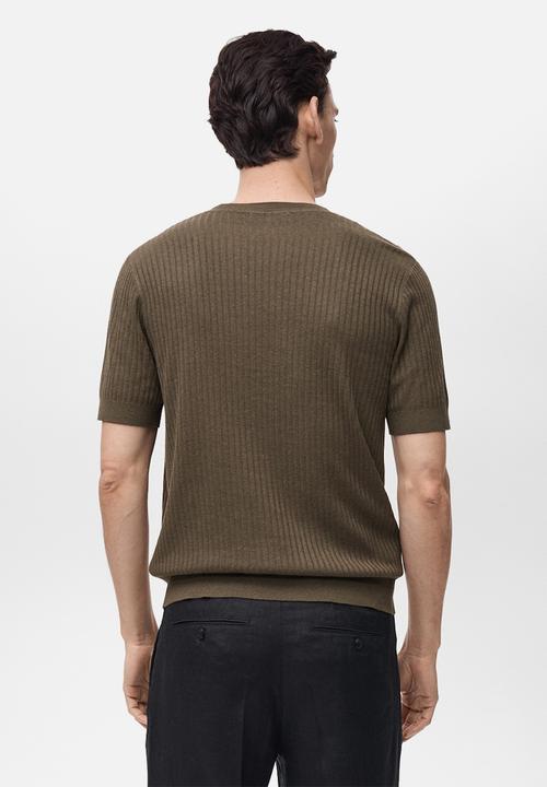 MANGO - T-Shirt PAULE - Brown