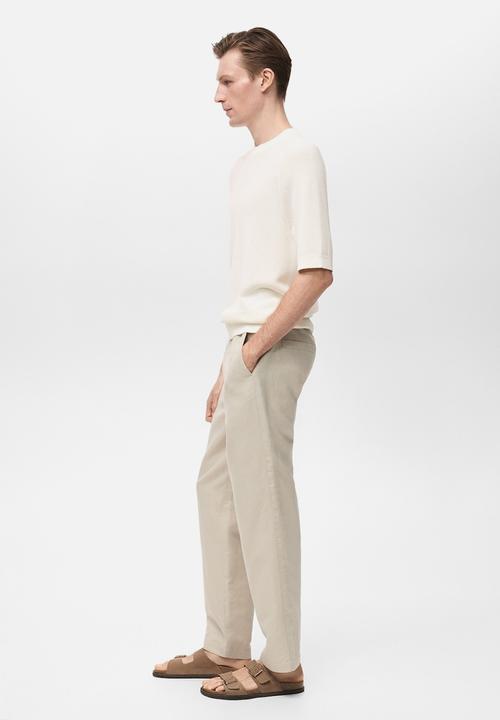 MANGO - T-Shirt LINO - Light Beige