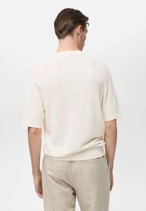 MANGO - T-Shirt LINO - Light Beige