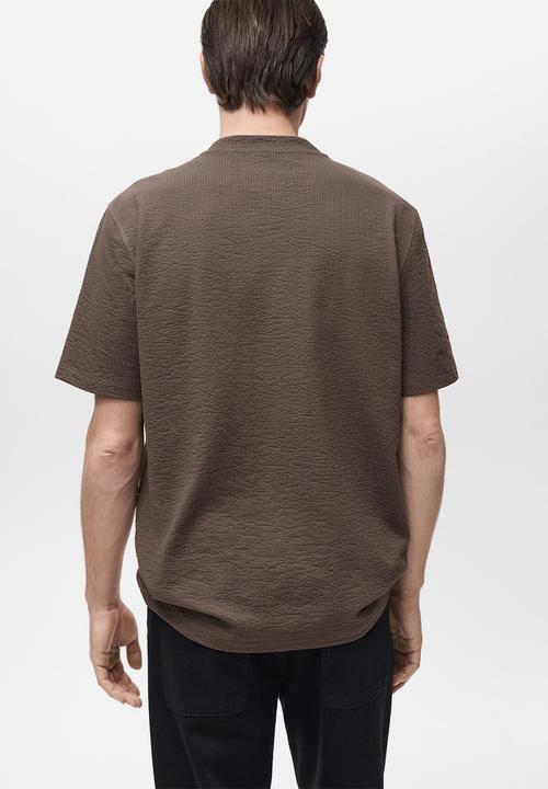 MANGO - T-Shirt SEER - Dark Brown