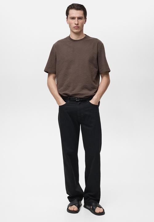 MANGO - T-Shirt SEER - Dark Brown