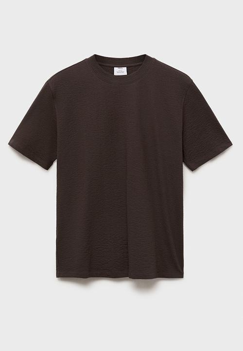 MANGO - T-Shirt SEER - Dark Brown