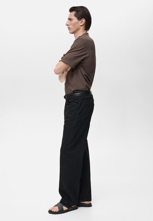 MANGO - T-Shirt SEER - Dark Brown
