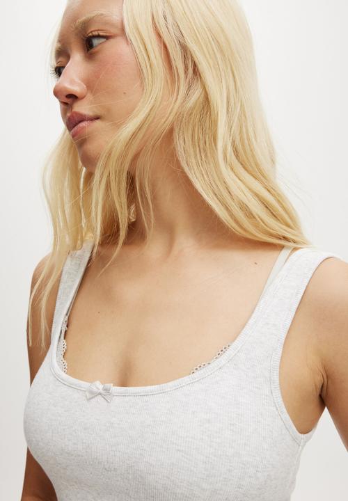 Cotton On - 90S Sleep Tank - Light Grey Marle