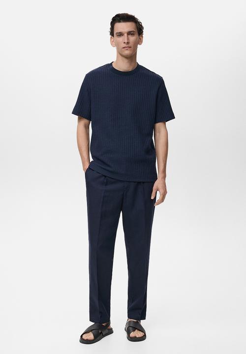 MANGO - T-Shirt OPEN - Medium Blue