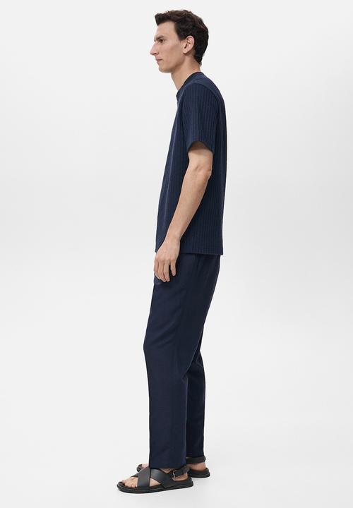 MANGO - T-Shirt OPEN - Medium Blue