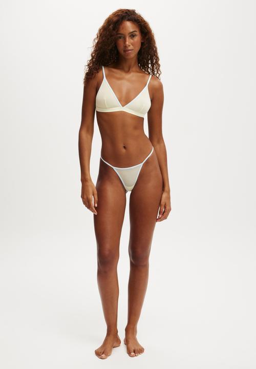 Cotton On - Sporty Mesh Tanga G String Brief - Lemon Icing/Ballard Blue