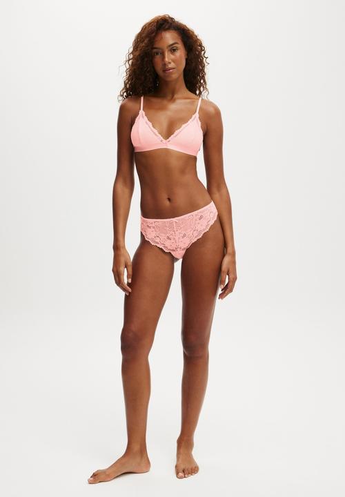 Cotton On - Everyday All Over Lace Cheeky Brief - Blushing Bride