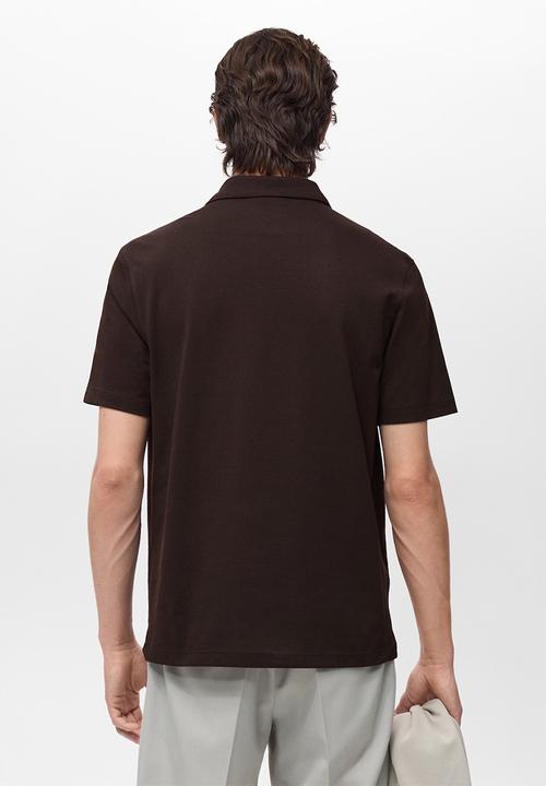MANGO - Poloshirt TAGA - Dark Brown