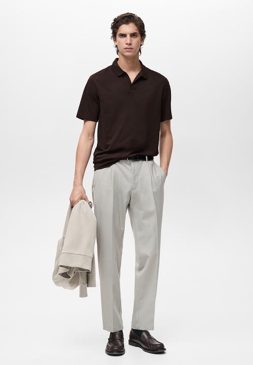 MANGO - Poloshirt TAGA - Dark Brown