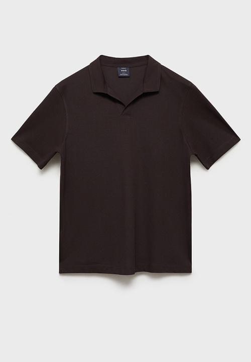 MANGO - Poloshirt TAGA - Dark Brown