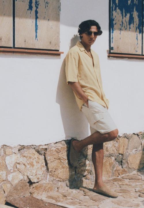 MANGO - Bermudas CONCA - Light Beige
