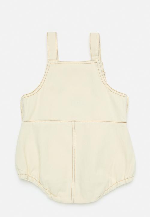 Pop Candy - Dungaree romper - ecru