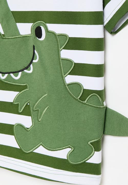 Pop Candy - Striped tee-green/white