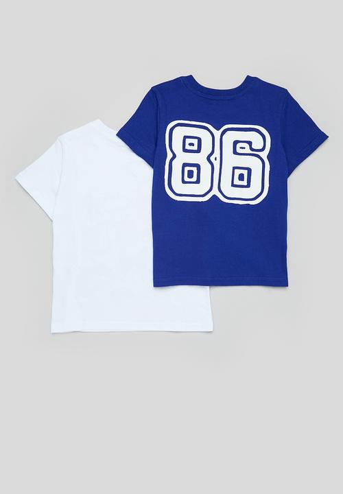 Pop Candy - 2 Pack graphic tee - white/royal