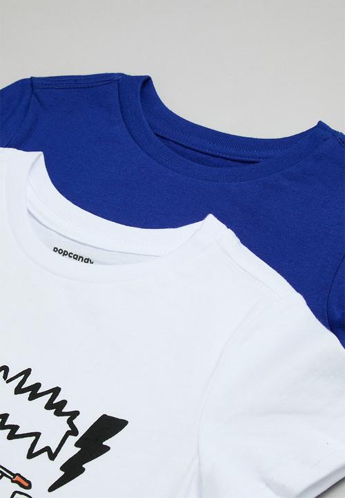 Pop Candy - 2 Pack graphic tee - white/royal