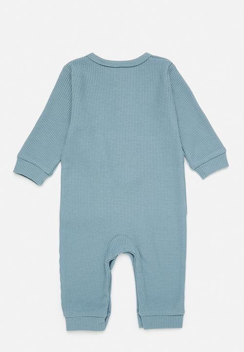 Pop Candy - Half button romper - blue