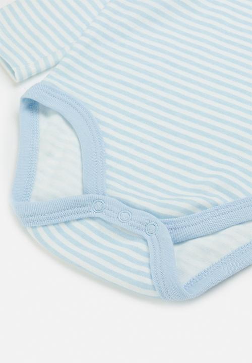 Pop Candy - Striped body vest - blue & white