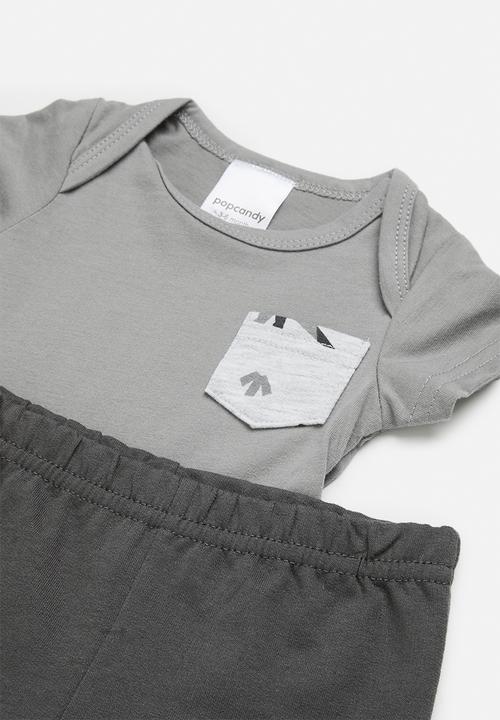 Pop Candy - Bodyvest & short set - grey