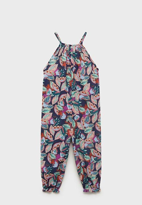 MANGO - Jumpsuit Tropi - Medium Blue