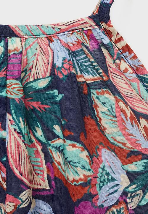MANGO - Jumpsuit Tropi - Medium Blue