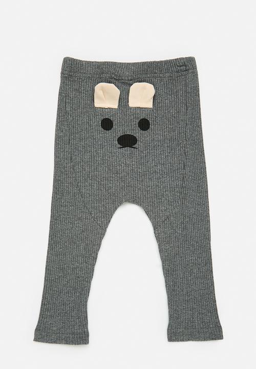 Pop Candy - Leggings with bear detailed back gusset - grey
