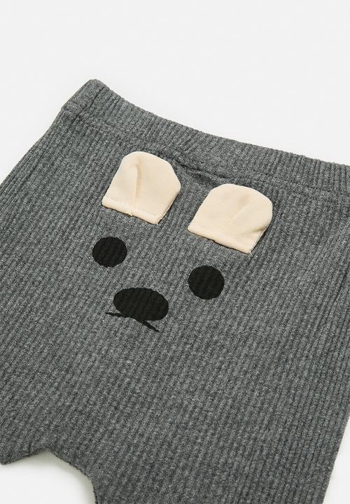 Pop Candy - Leggings with bear detailed back gusset - grey
