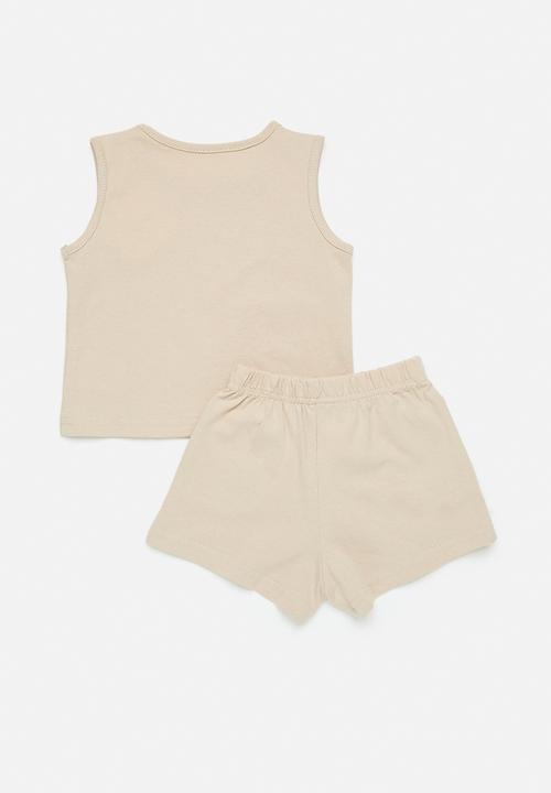Pop Candy - Tee & short set - beige