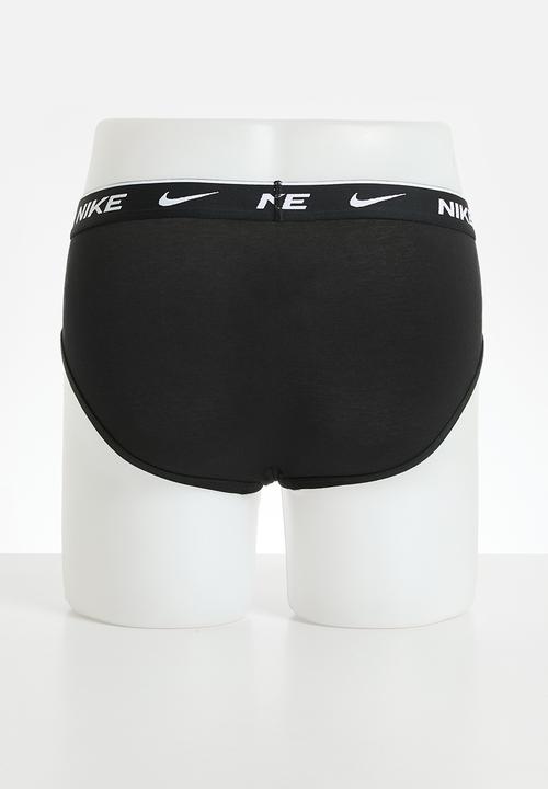 Nike - Dri-Fit Everyday Cotton Stretch 3 Pack Brief - Black/Black/Black
